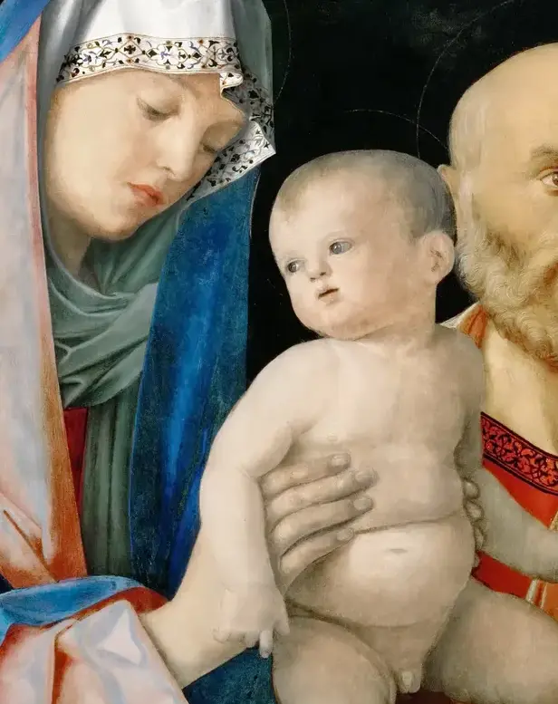 Homage to Christ in the Temple by Giovanni Bellini: The child forms the pale center