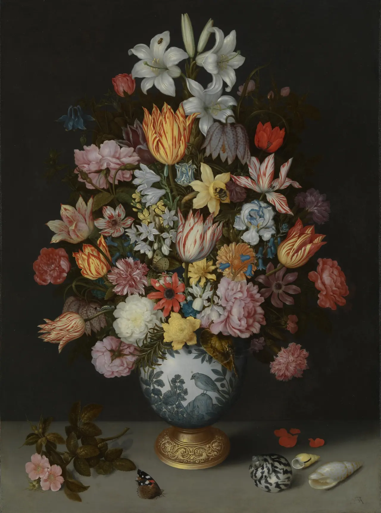 A Still Life of Flowers in a Wan-Li Vase by Ambrosius Bosschaert the Elder