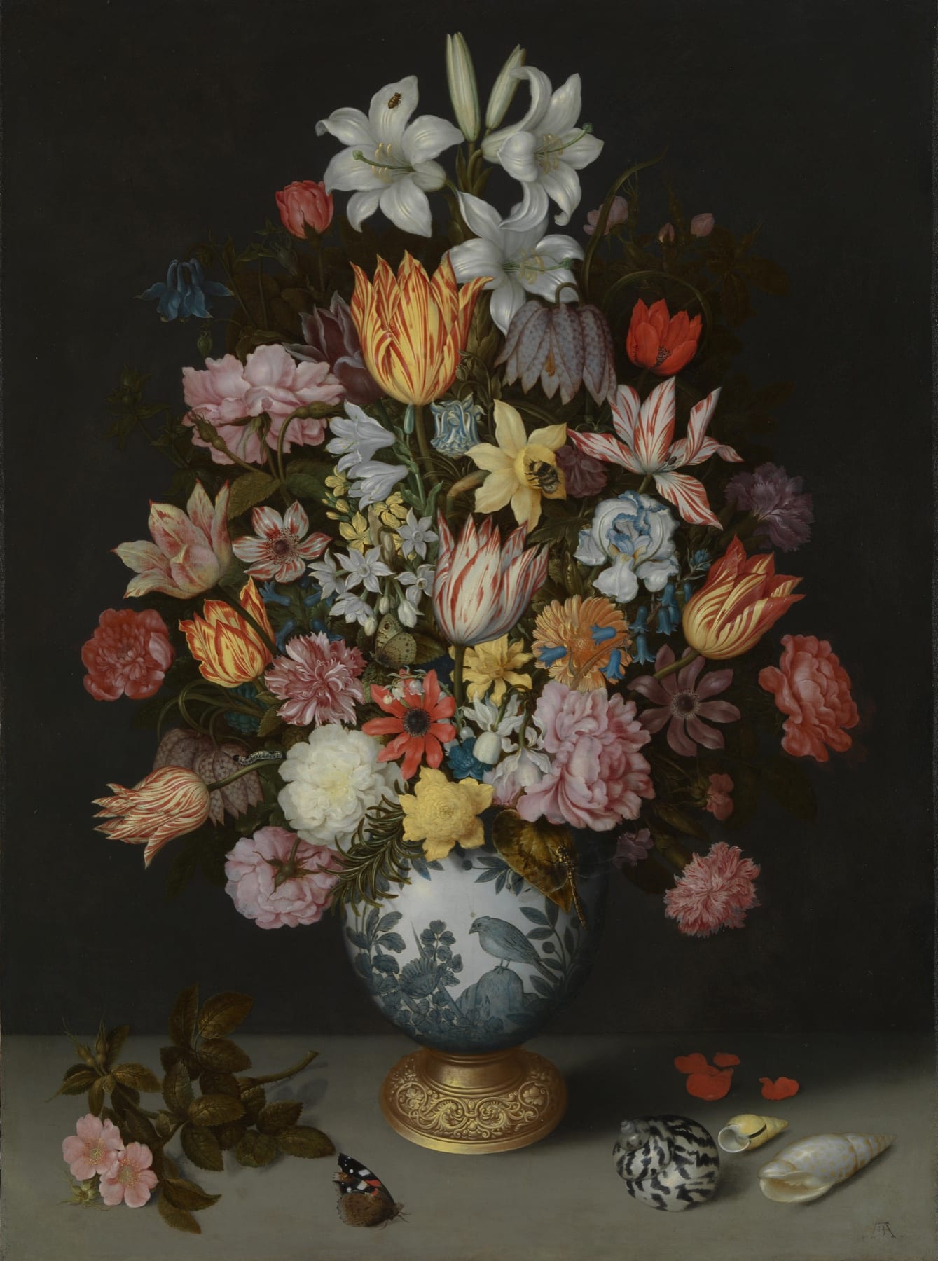 A Still Life of Flowers in a Wan-Li Vase by Ambrosius Bosschaert the Elder