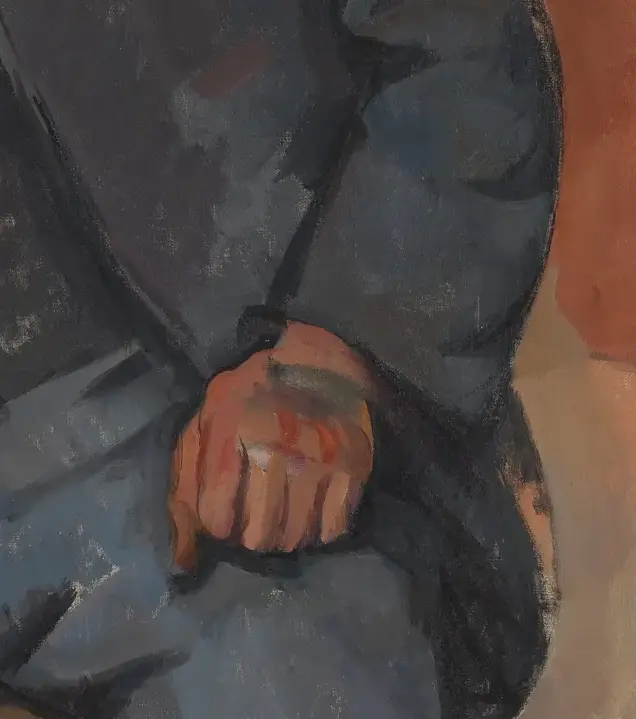 Seated Man by Paul Cezanne: The second hand confirms the seated pose