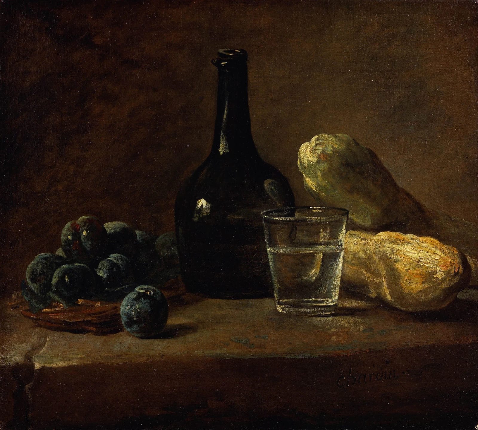 Still Life with Plums by Jean-Simeon Chardin