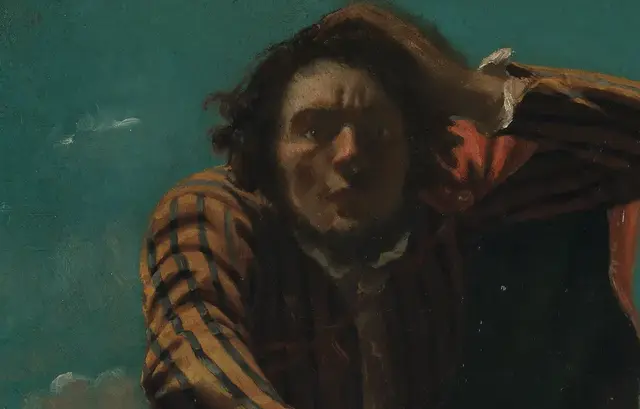 The Man Mad with Fear by Gustave Courbet: Wide eyes concentrate the expressive pose