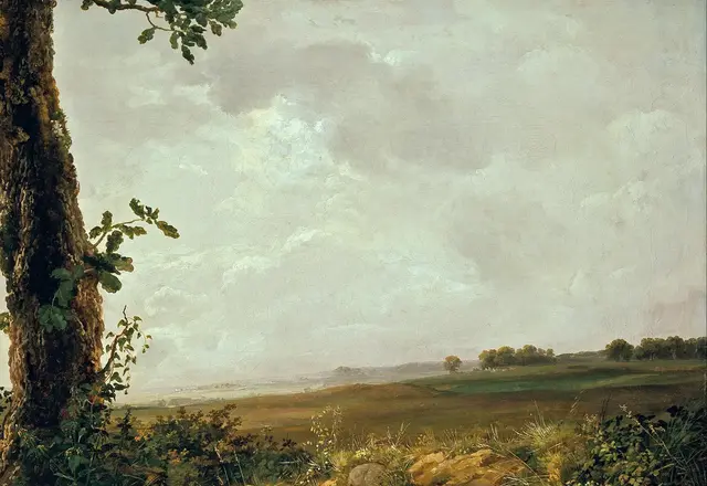 View near Presto by Johan Christian Dahl: The pale sky releases foreground density