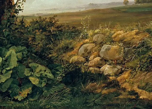 View near Presto by Johan Christian Dahl: The stones create a route into the view