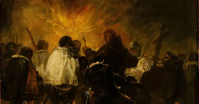 Night Scene from the Inquisition by Francisco de Goya: Pointed forms emerge without full explanation