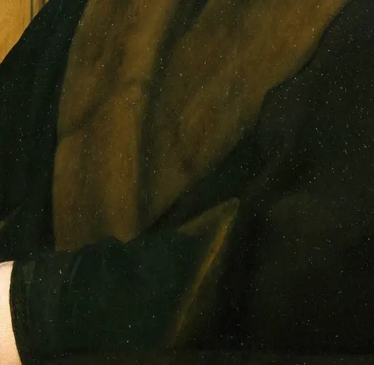 Thomas Cromwell by Hans Holbein the Younger: Closed hands concentrate the pose