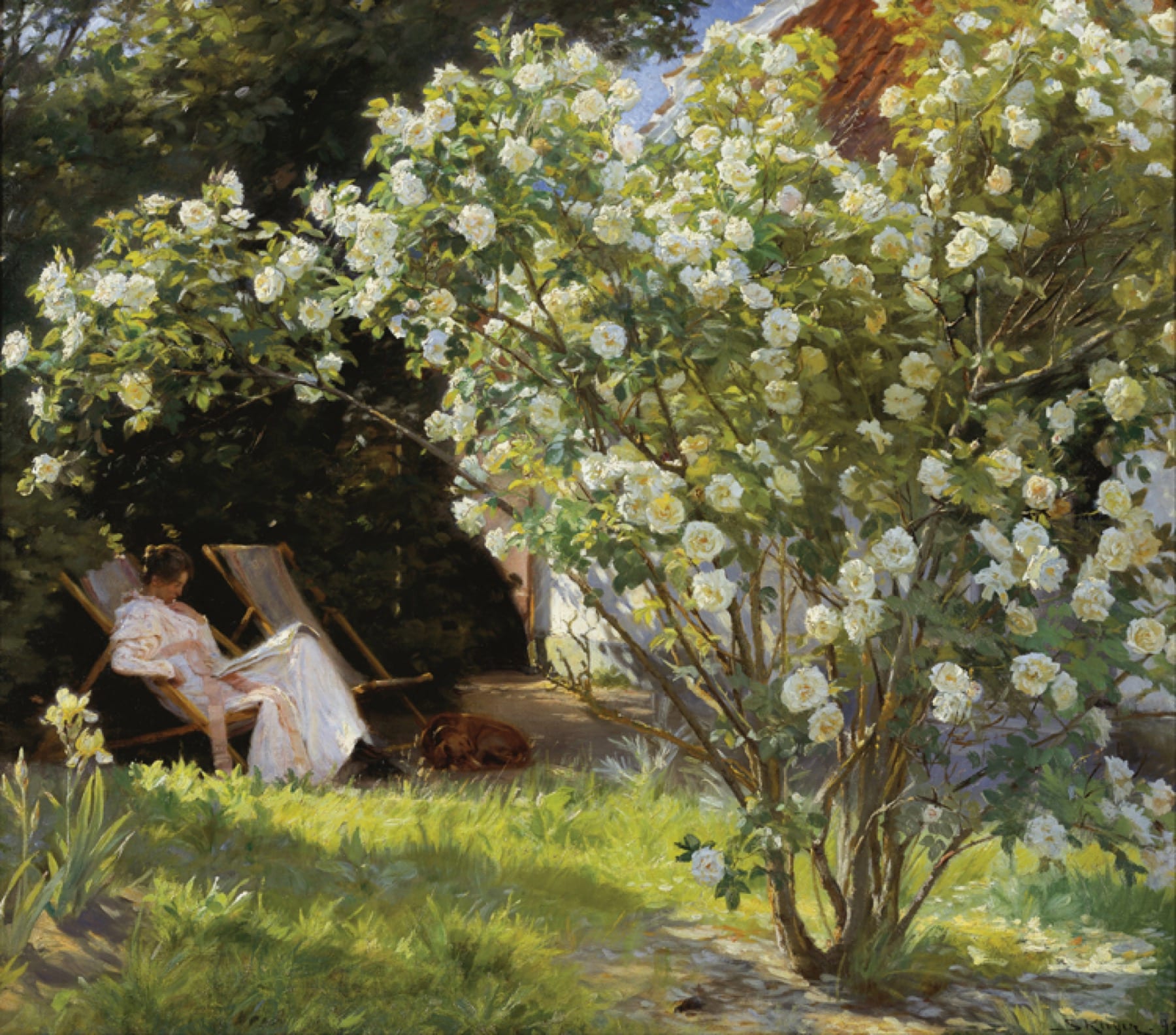 Roses: Marie Krøyer in the Garden by P. S. Krøyer