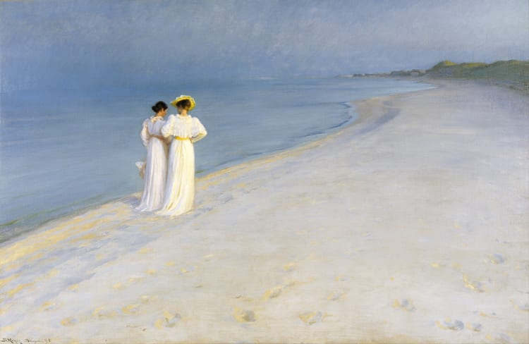 Summer Evening on Skagen's Beach by P. S. Krøyer