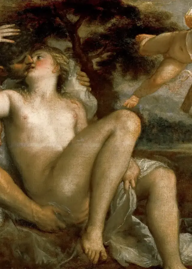 Mars, Venus and Amor by Titian: Venus directs the encounter