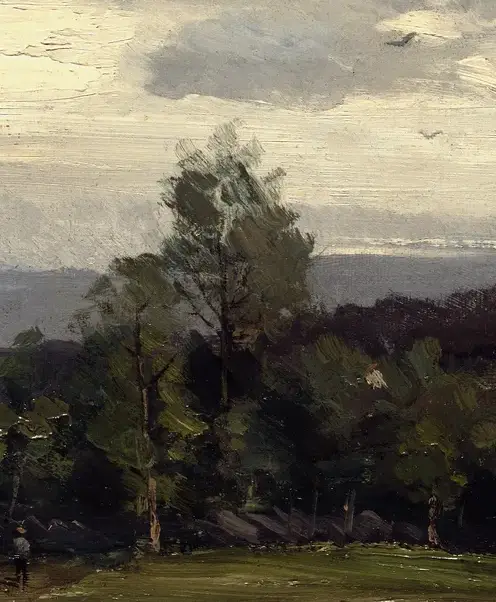 Fields at Hedmark in Summer by Gerhard Munthe: The central tree joins earth and sky