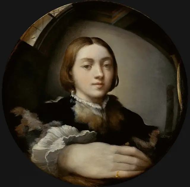 Self-Portrait in a Convex Mirror by Parmigianino: Support and reflected field share one circle