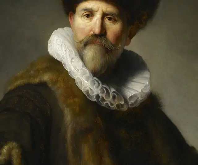 Nicolaes Ruts by Rembrandt van Rijn: The ruff is built from repeated white loops