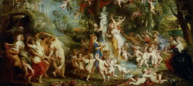 The Feast of Venus by Peter Paul Rubens: Dancers turn the crowd into a circular force