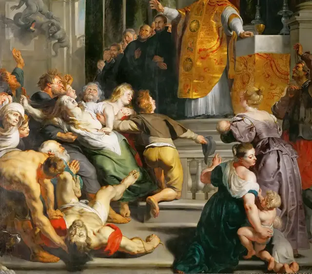 The Miracles of St. Ignatius of Loyola by Peter Paul Rubens: The crowd converts belief into reaction