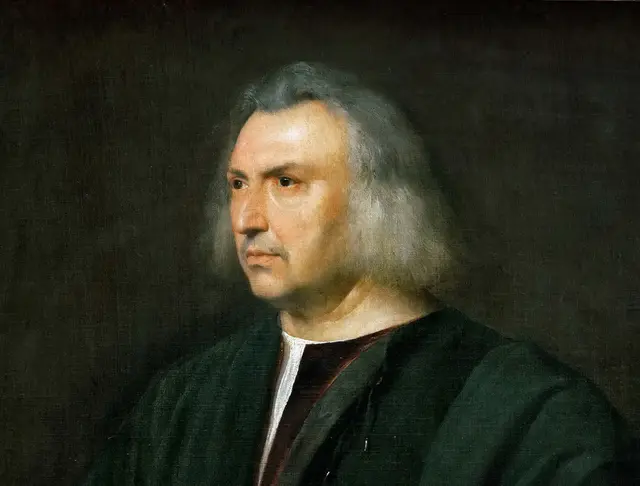 Gian Giacomo Bartolotti da Parma by Titian: Head and shoulders move in different directions