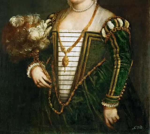 Lavinia (?) by Titian: Costume carries weight through broad folds