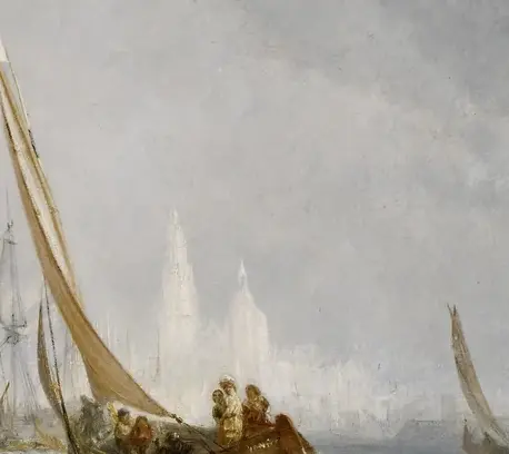 Antwerp: Van Goyen Looking Out for a Subject by J. M. W. Turner: Antwerp is a low, dissolving horizon