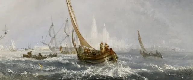Antwerp: Van Goyen Looking Out for a Subject by J. M. W. Turner: Observation shares space with river travel