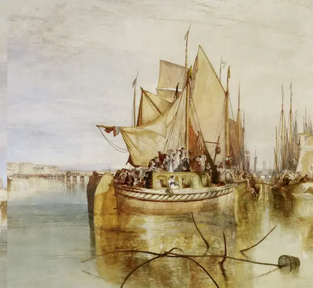 Cologne, the Arrival of a Packet-Boat: Evening by J. M. W. Turner: The packet boat gathers the event