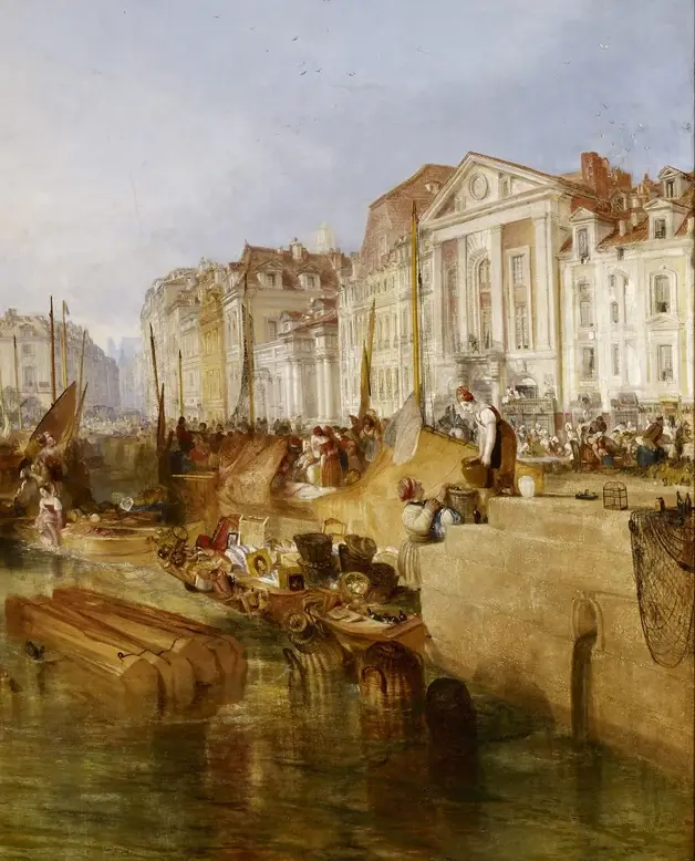 Harbor of Dieppe: Changement de Domicile by J. M. W. Turner: The quay records work and exchange