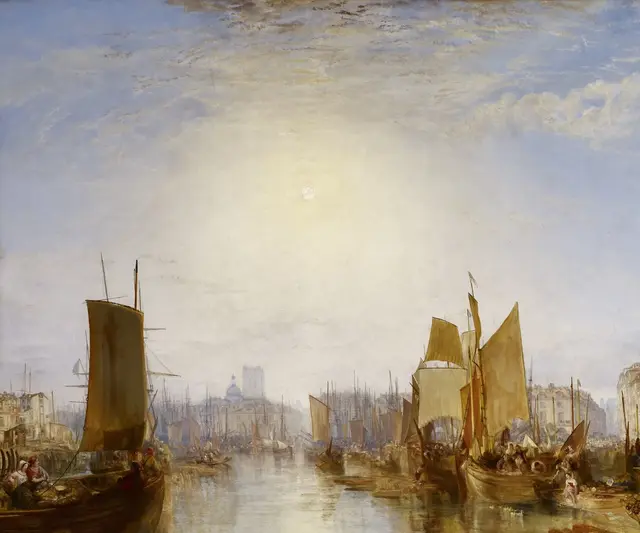 Harbor of Dieppe: Changement de Domicile by J. M. W. Turner: The sky becomes a field of reflected light
