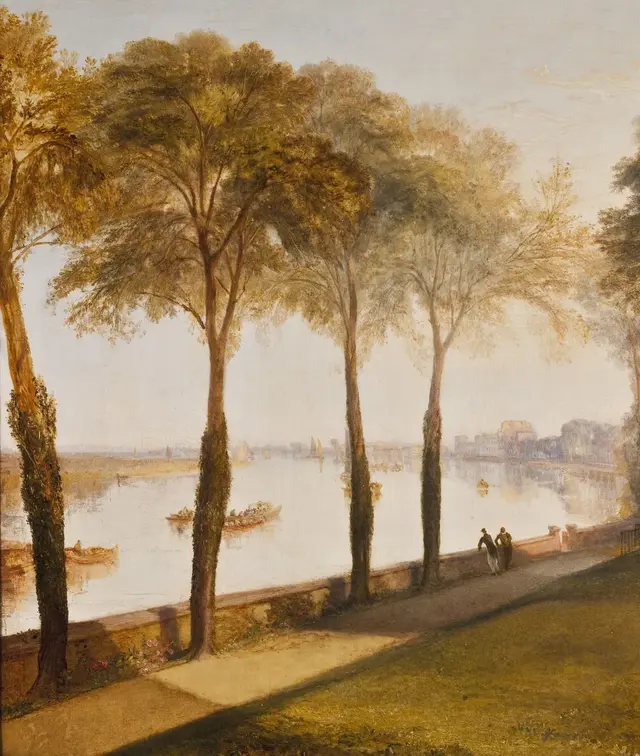 Mortlake Terrace: Early Summer Morning by J. M. W. Turner: The trees divide light into vertical intervals