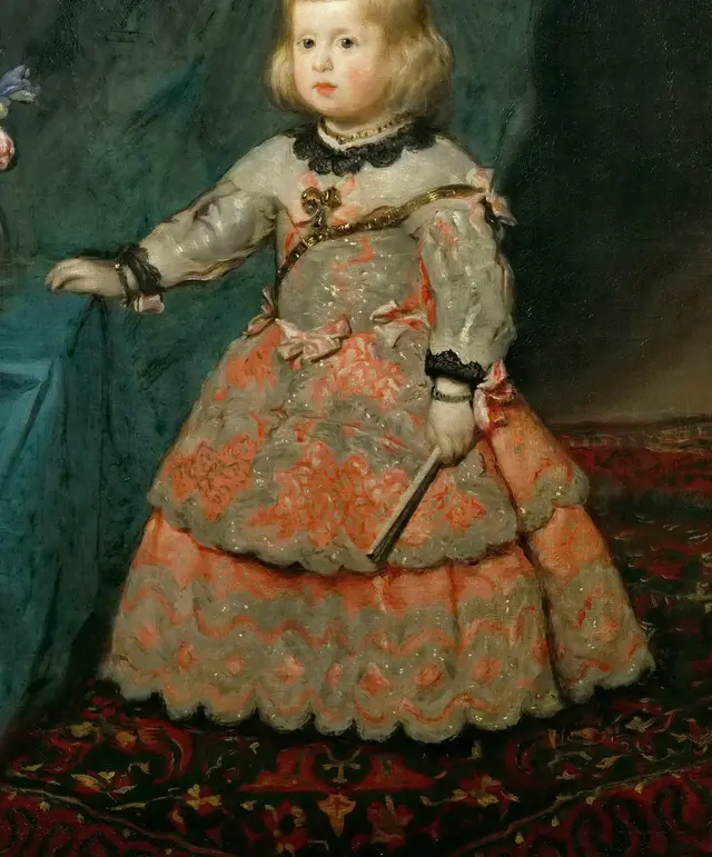Infanta Margarita Teresa in a Pink Dress by Diego Velazquez: The dress turns the body into a broad structure