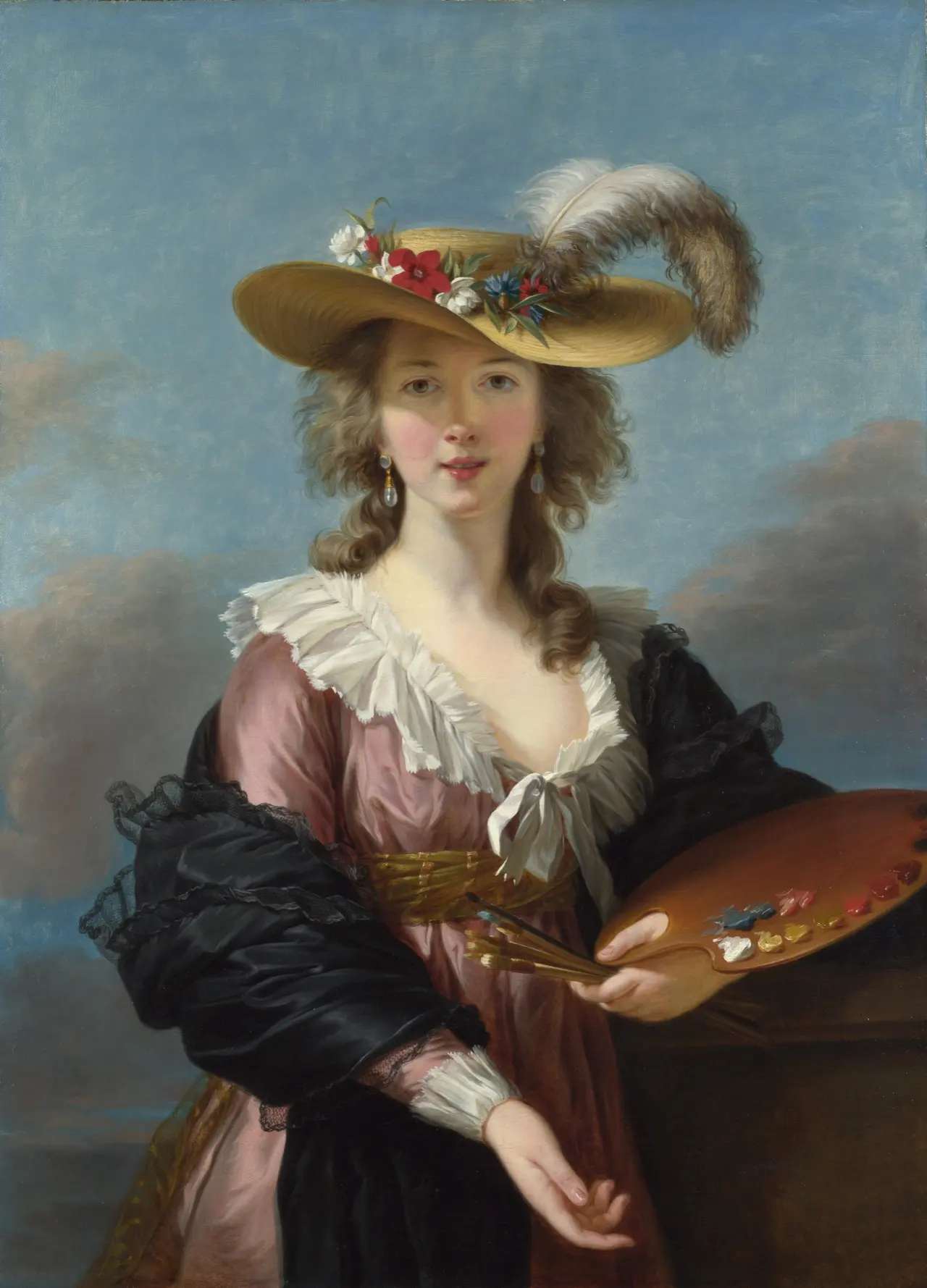 Self Portrait in a Straw Hat by Élisabeth Louise Vigée Le Brun
