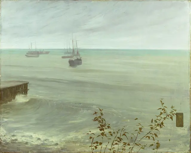Symphony in Grey and Green: The Ocean by James McNeill Whistler: Grey and green carry structure as well as mood